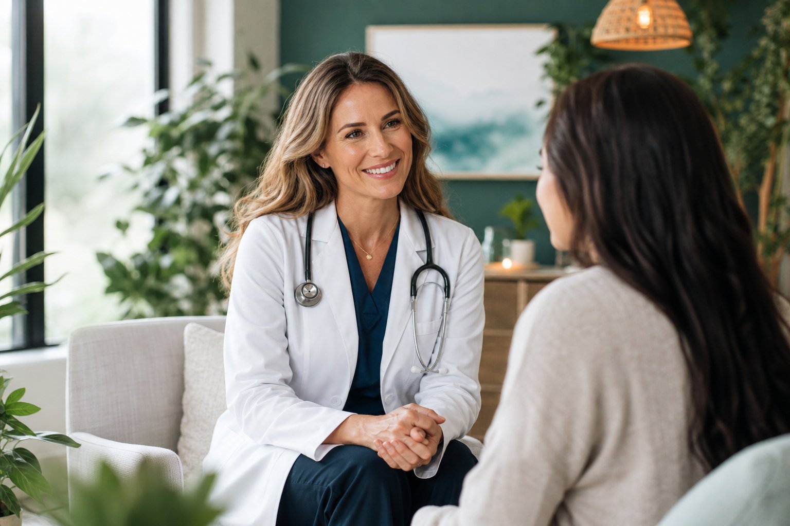 A friendly doctor welcoming a patient at Mindful Health Pulses clinic